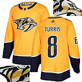 Predators #8 Turris Gold With Special Glittery Logo Adidas Jersey,baseball caps,new era cap wholesale,wholesale hats